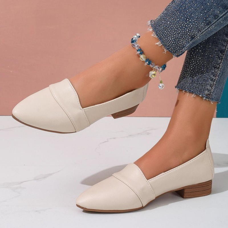 Casual Sandal Leather - Slip-on schoenen dames, platte damesschoenen, effen