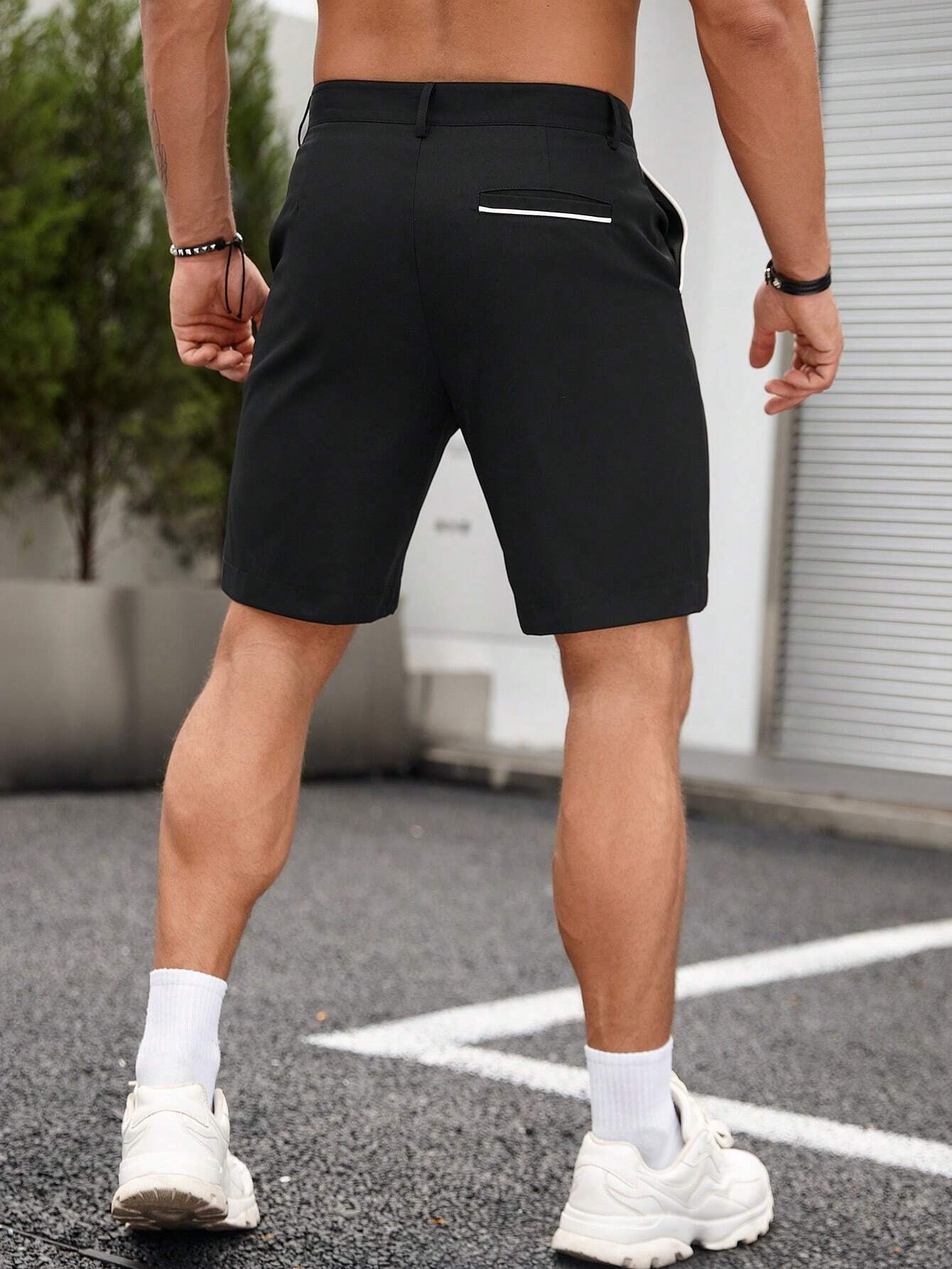 Herenshorts met contrasterende - Shorts Chino Slim recensie en prijs